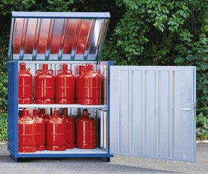 Gaslager zur vorschriftengerechten, diebstahl- und